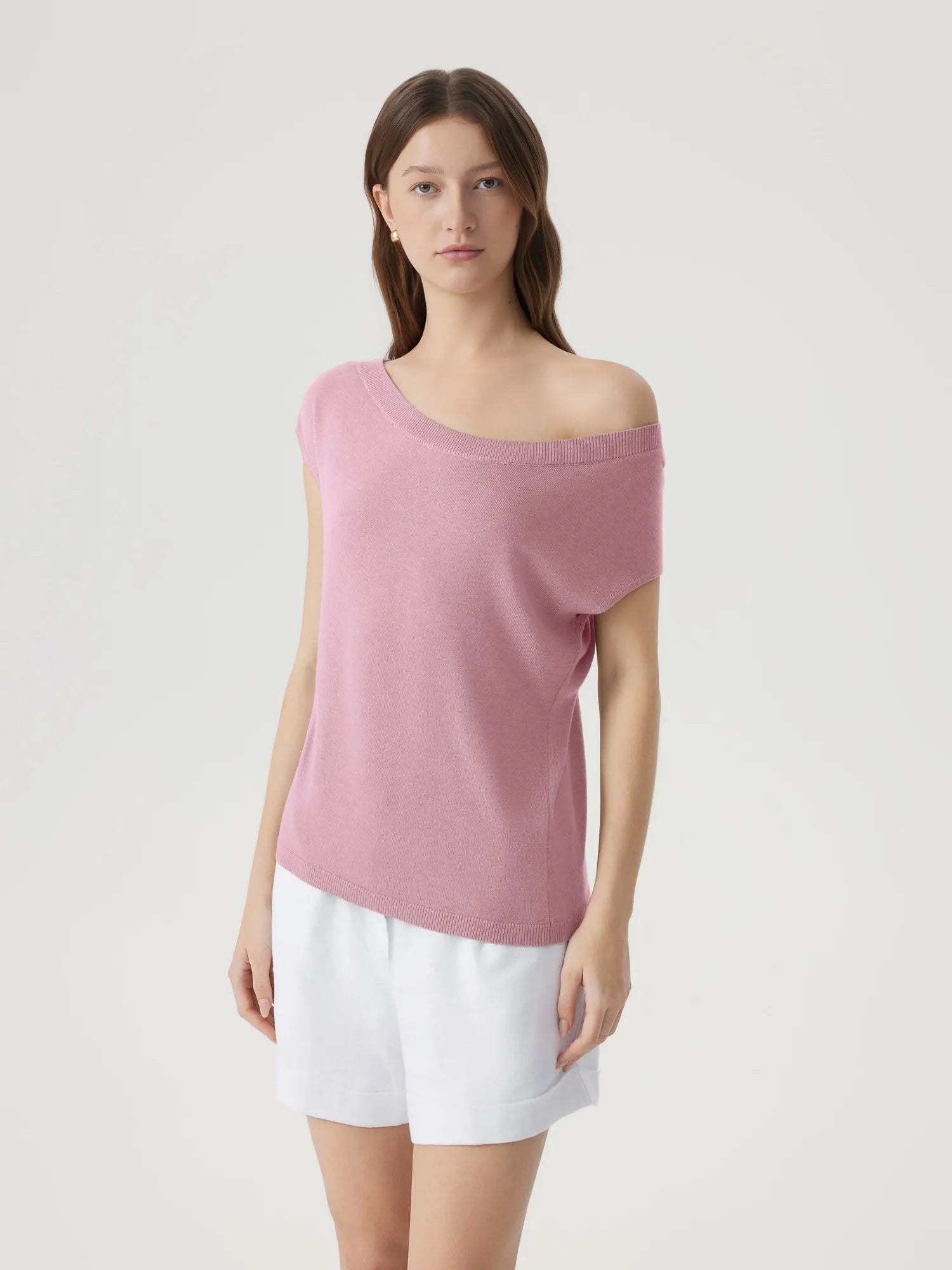 Blend Off The Shoulder Tops Silk Cashmere-SUUKSESS-SUUKSESS