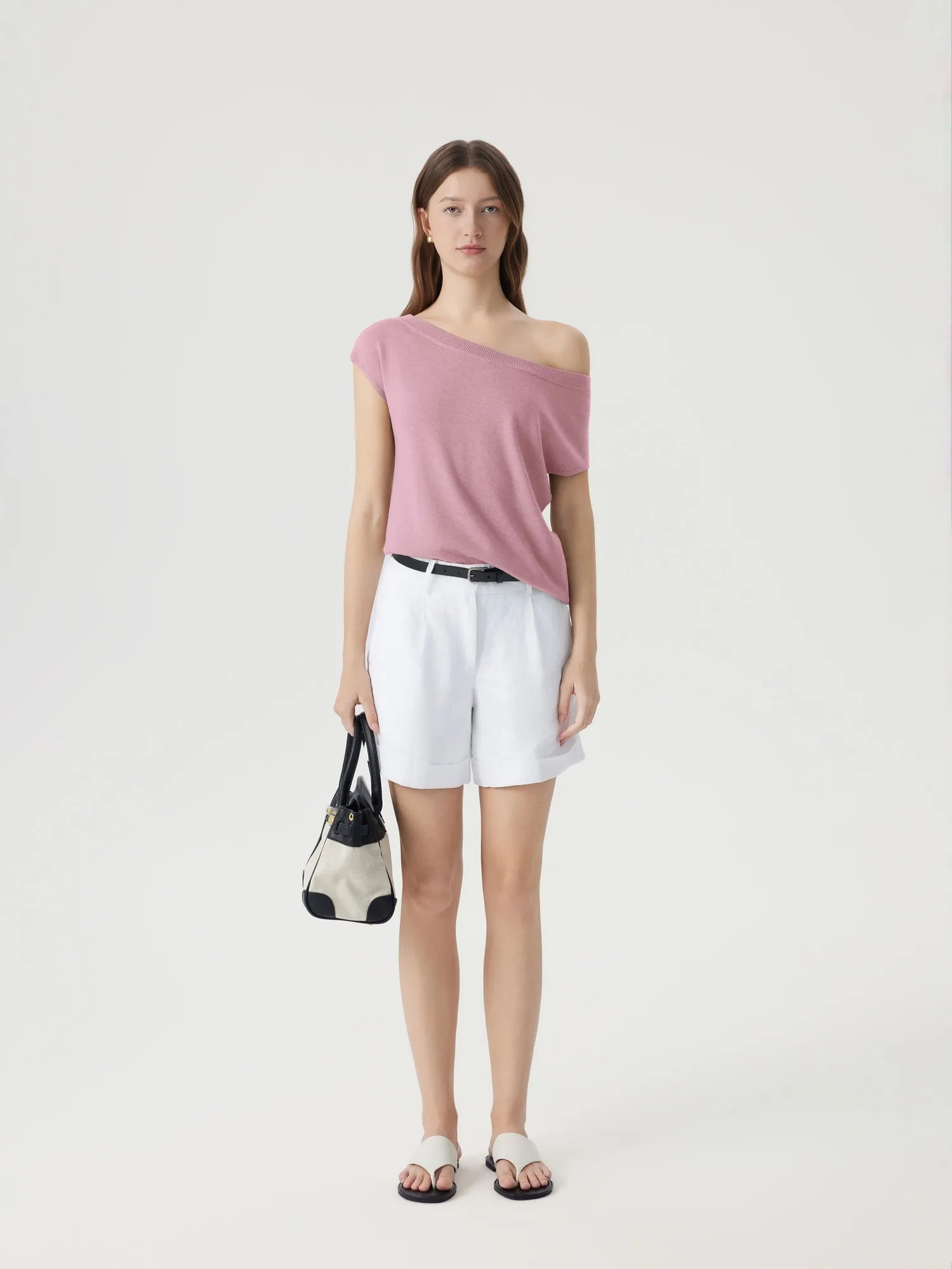 Blend Off The Shoulder Tops Silk Cashmere-SUUKSESS-SUUKSESS