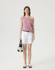 Blend Off The Shoulder Tops Silk Cashmere-SUUKSESS-SUUKSESS
