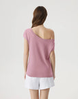 Blend Off The Shoulder Tops Silk Cashmere-SUUKSESS-SUUKSESS