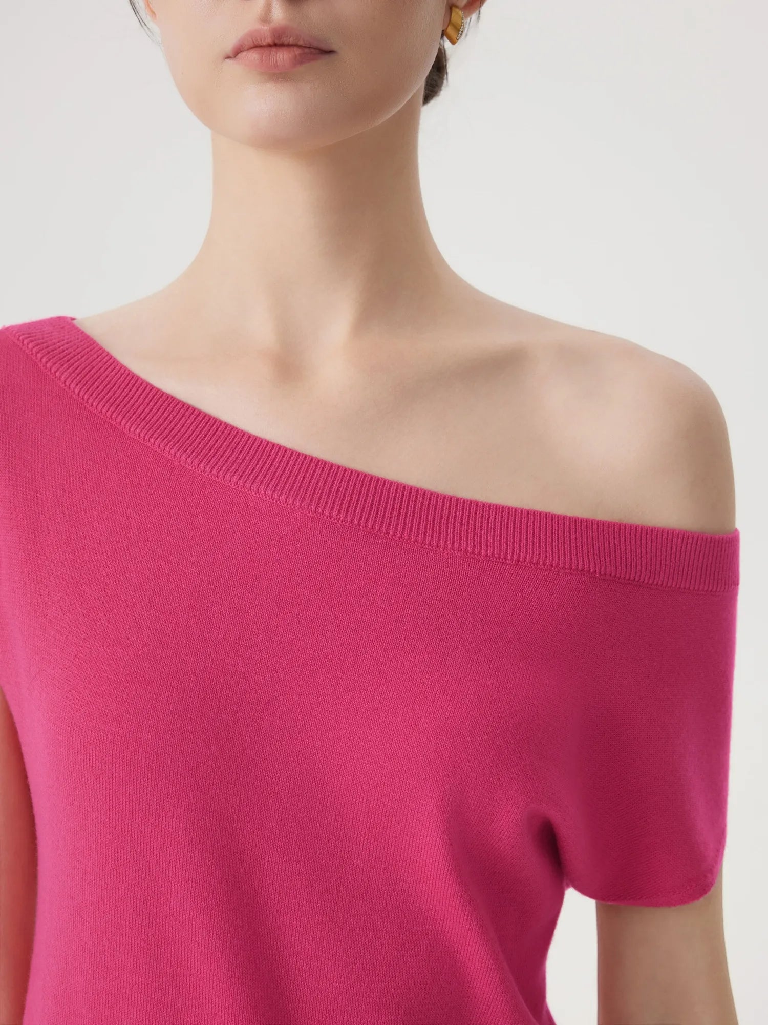 Blend Off The Shoulder Tops Silk Cashmere-SUUKSESS-SUUKSESS