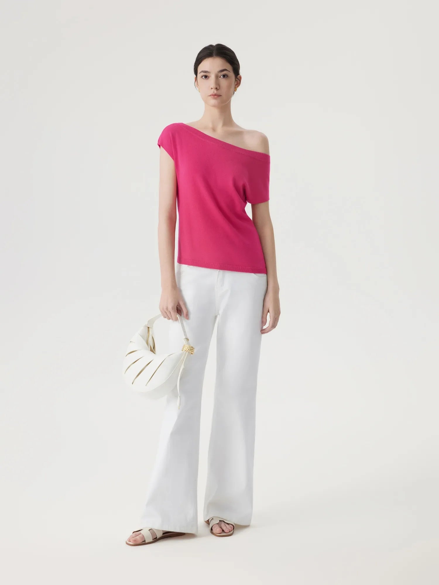 Blend Off The Shoulder Tops Silk Cashmere-SUUKSESS-SUUKSESS