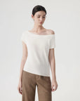 Blend Off The Shoulder Tops Silk Cashmere-SUUKSESS-SUUKSESS