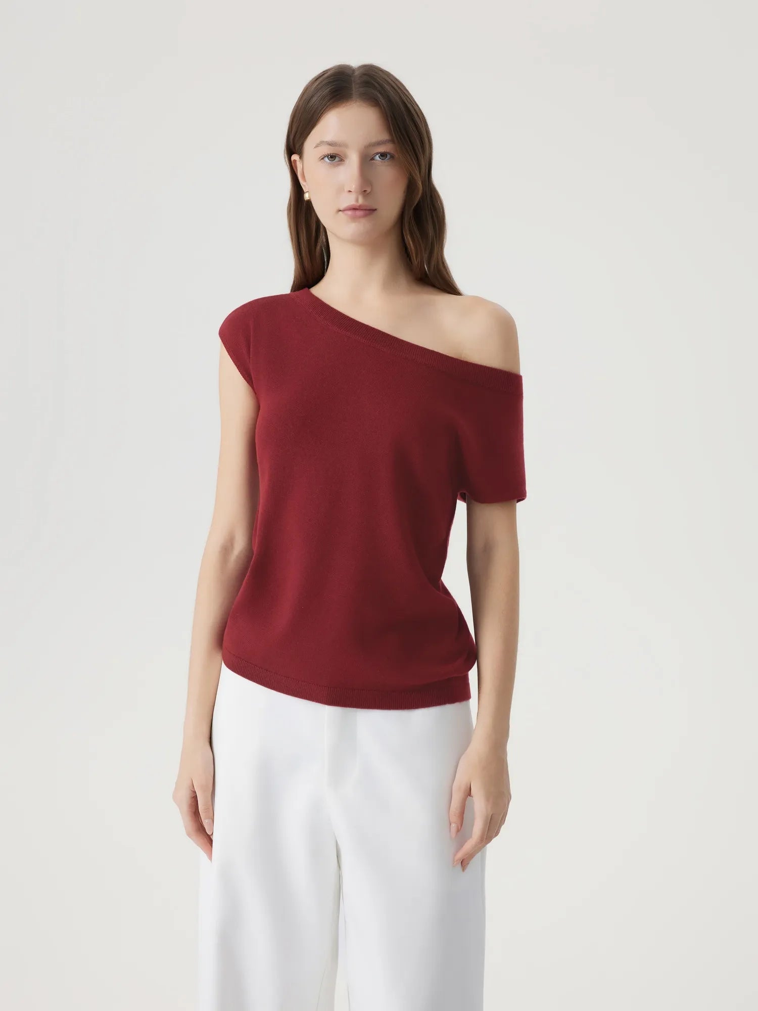 Blend Off The Shoulder Tops Silk Cashmere-SUUKSESS-SUUKSESS