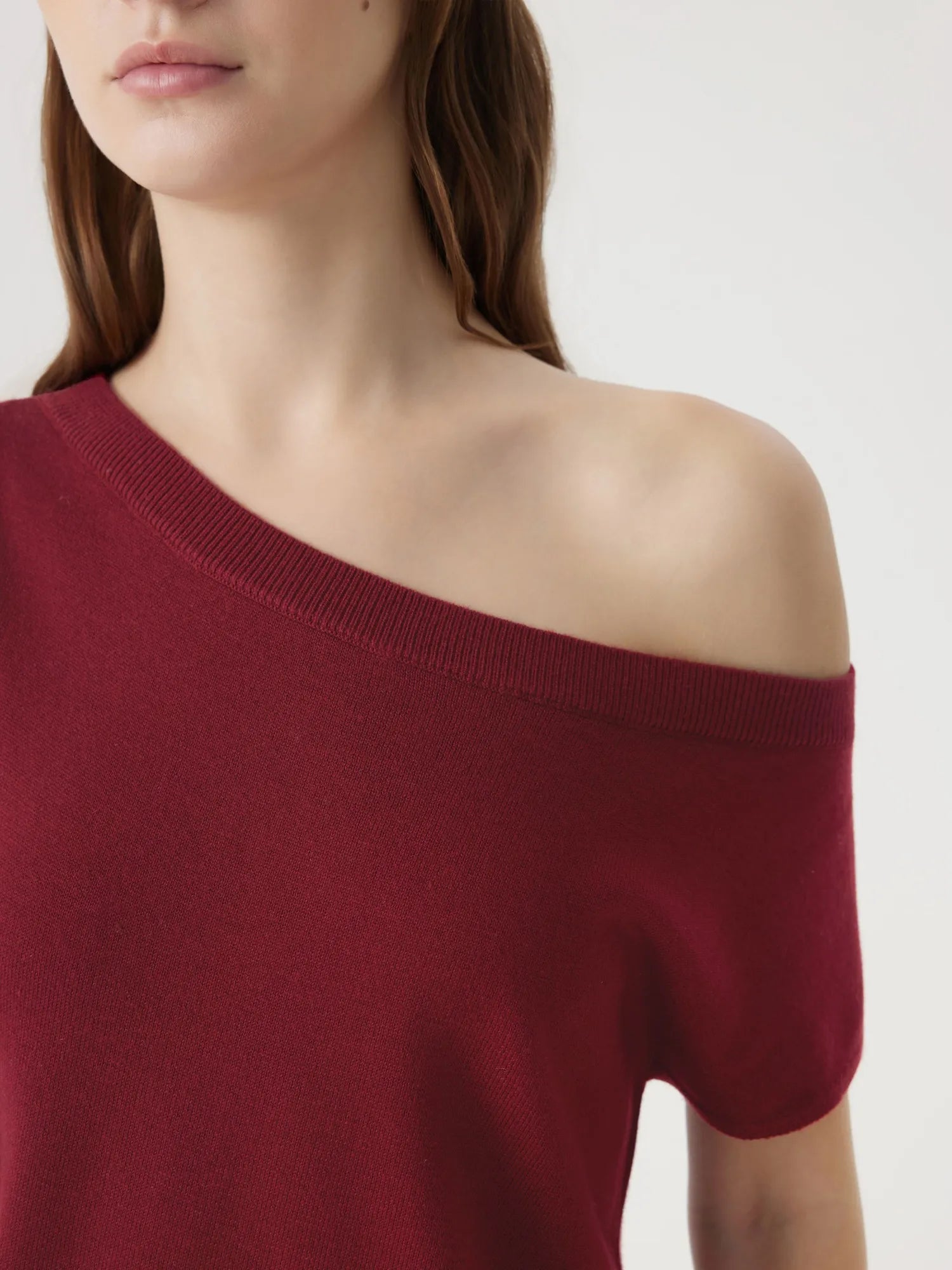 Blend Off The Shoulder Tops Silk Cashmere-SUUKSESS-SUUKSESS