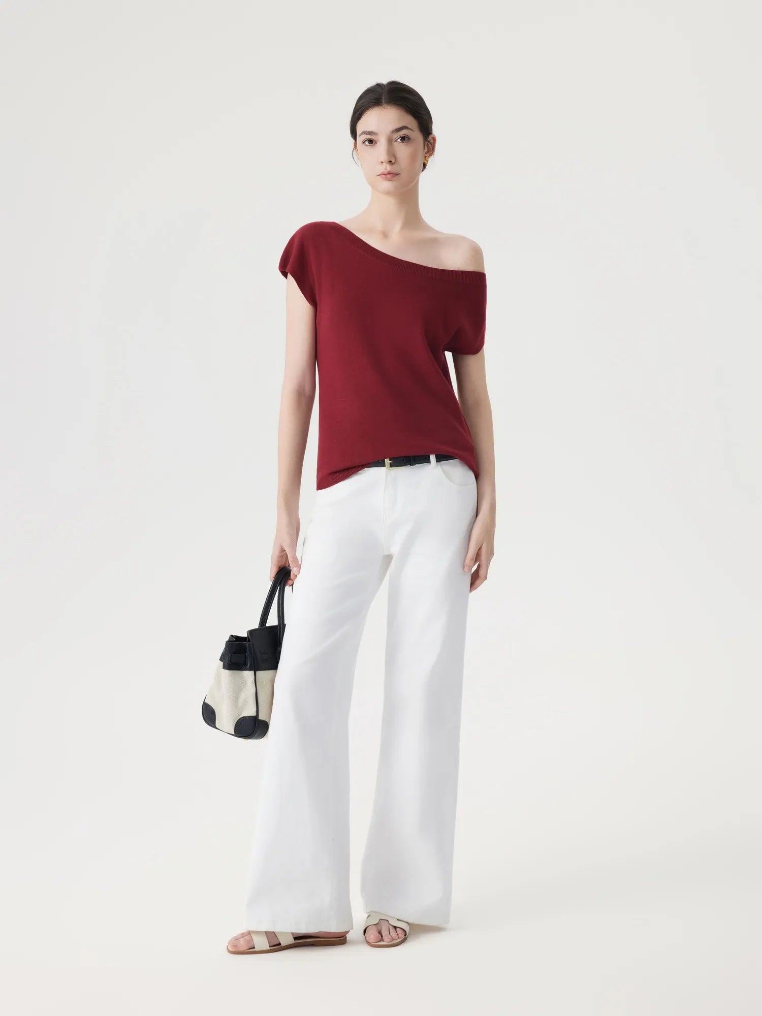 Blend Off The Shoulder Tops Silk Cashmere-SUUKSESS-SUUKSESS