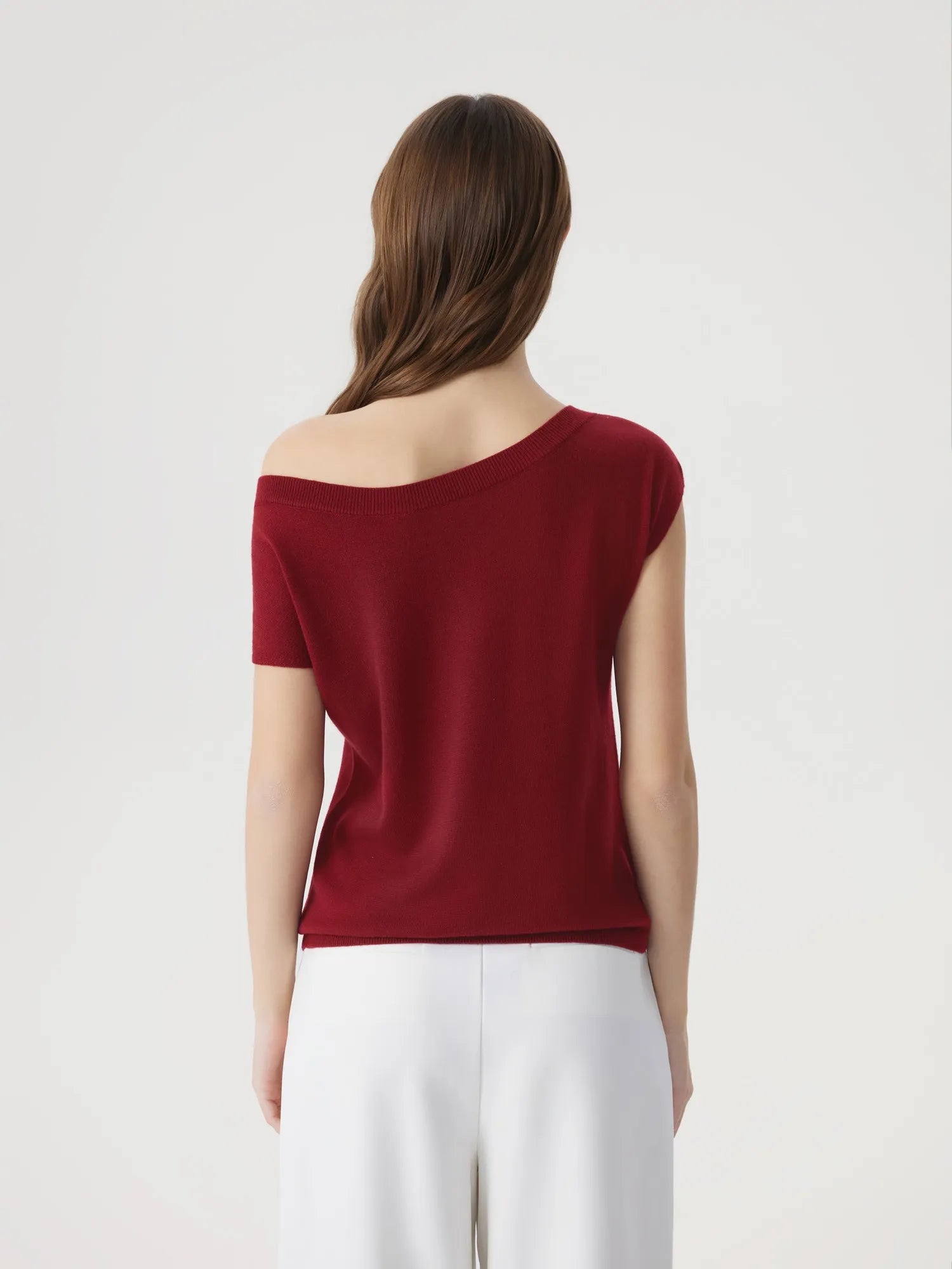 Blend Off The Shoulder Tops Silk Cashmere-SUUKSESS-SUUKSESS
