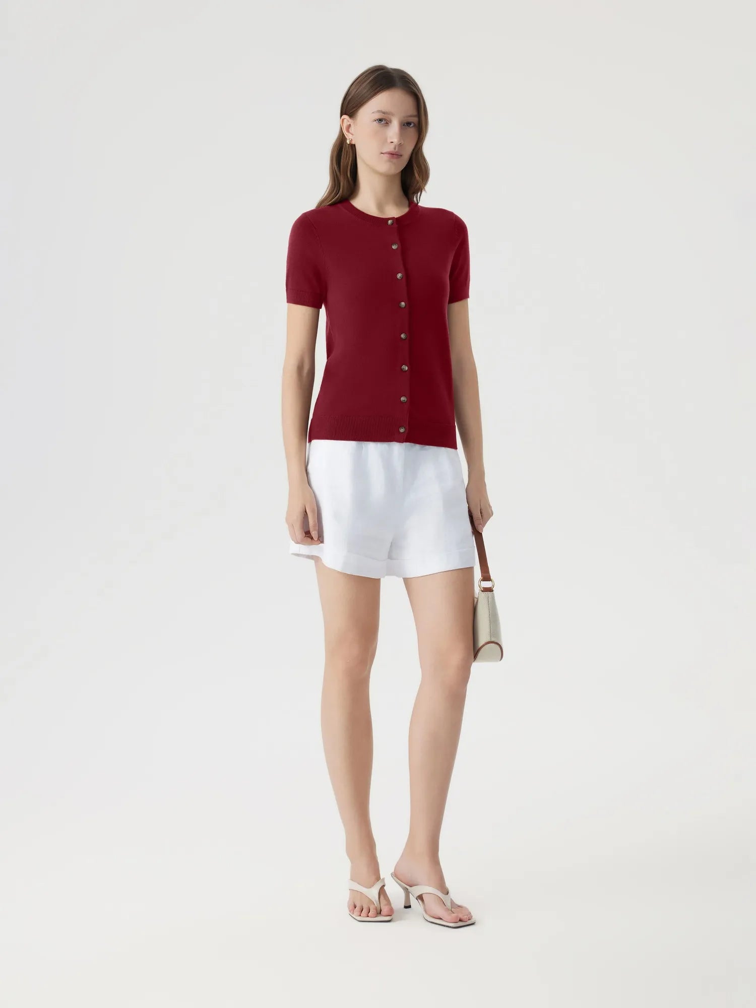 SUUKSESS Women Silk Cashmere Blend Cardigan Sweaters Summer Botton Up Knit Outfits-SUUKSESS-SUUKSESS