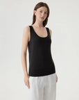 Silk Cashmere Blend Scoop Neck Knit-SUUKSESS-Black-XS-SUUKSESS