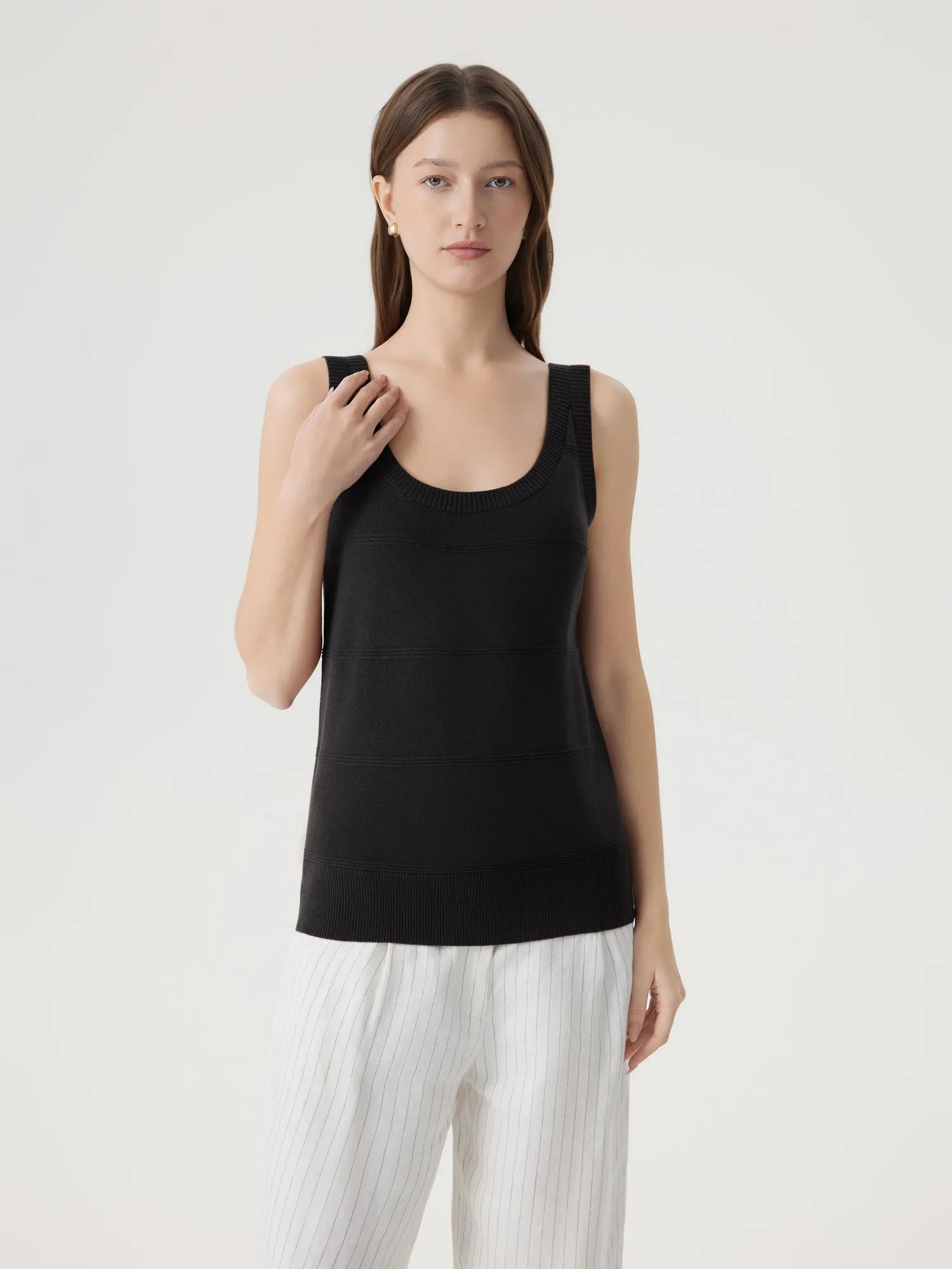 Silk Cashmere Blend Scoop Neck Knit-SUUKSESS-SUUKSESS