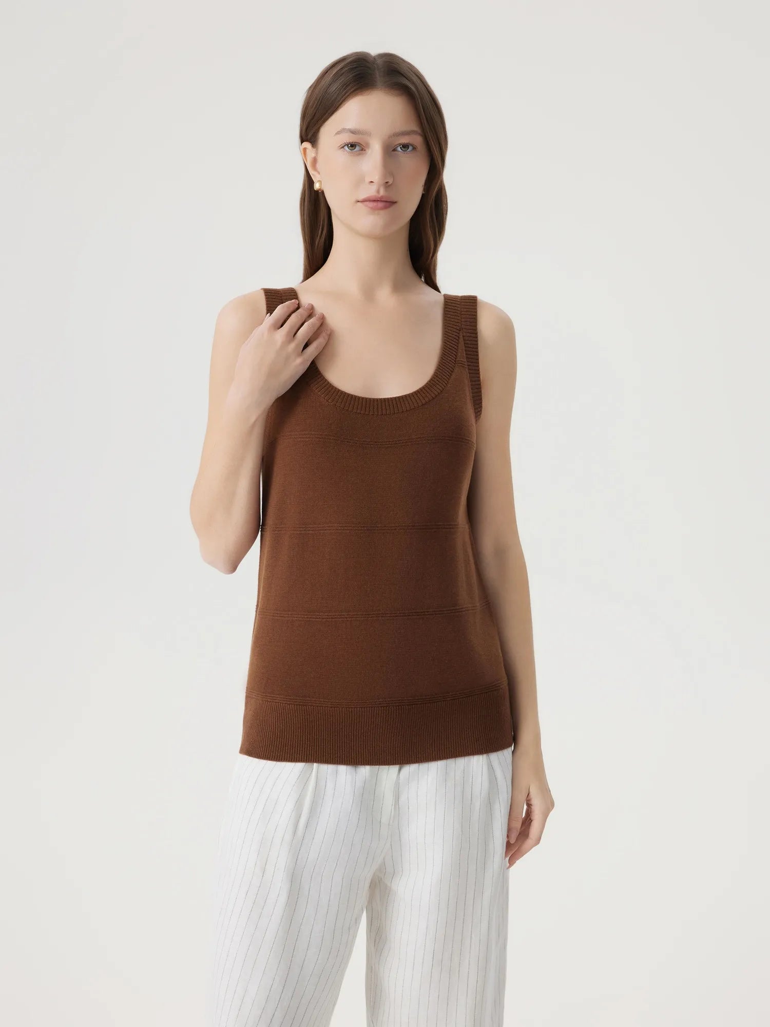 Silk Cashmere Blend Scoop Neck Knit-SUUKSESS-SUUKSESS