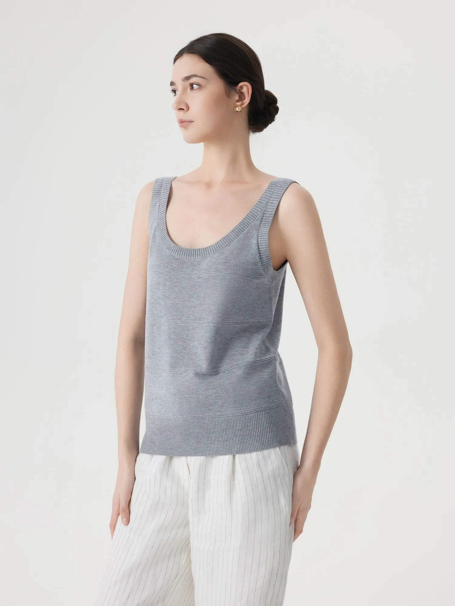 Silk Cashmere Blend Scoop Neck Knit-SUUKSESS-SUUKSESS