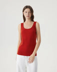 Silk Cashmere Blend Scoop Neck Knit-SUUKSESS-Red-XS-SUUKSESS