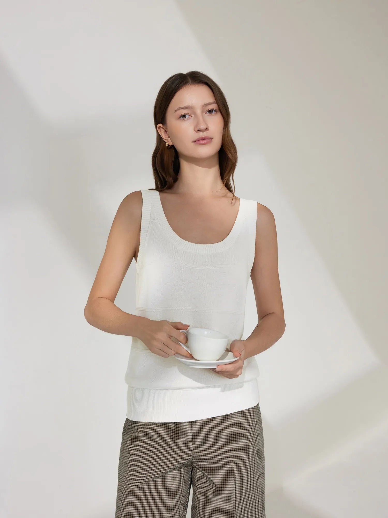 Silk Cashmere Blend Scoop Neck Knit-SUUKSESS-SUUKSESS