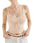 Crochet Cami V Neck Tank Top-SUUKSESS-SUUKSESS