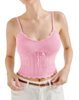 Crochet Cami V Neck Tank Top-SUUKSESS-SUUKSESS