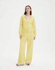 SUUKSESS Womens 2 Piece Outfits Zip Up Hoodie Sweatshirt Tracksuit Straight Wide Leg Sweatpant Lounge Matching Sets-SUUKSESS-Yellow-XS-SUUKSESS