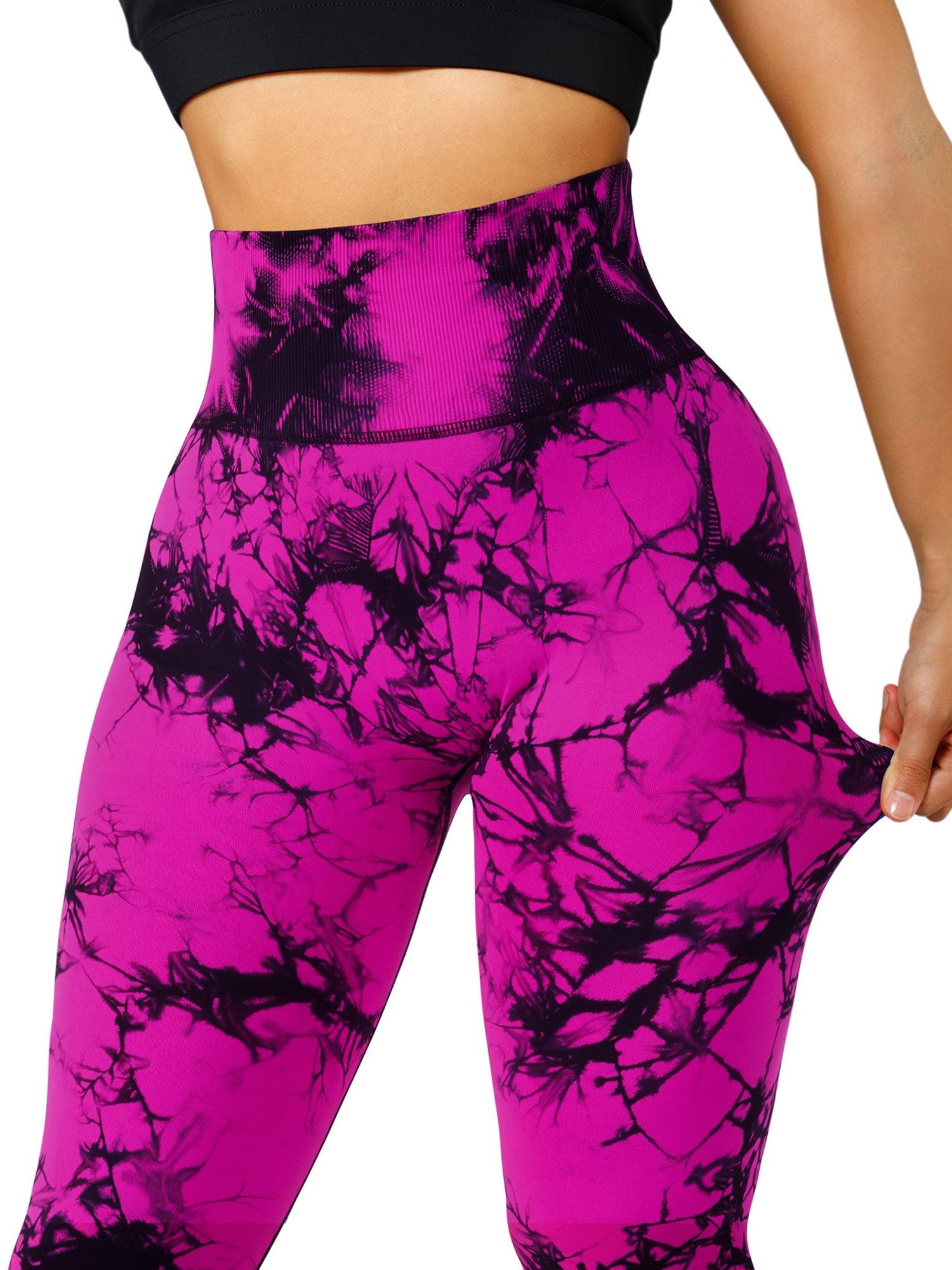 RUUHEE Women Workout Leggings Seamless Scrunch High Waisted Tummy Control  Gym Yoga Pants, Pink Purple Tie Dye-1, Small : : Clothing,  Shoes & Accessories