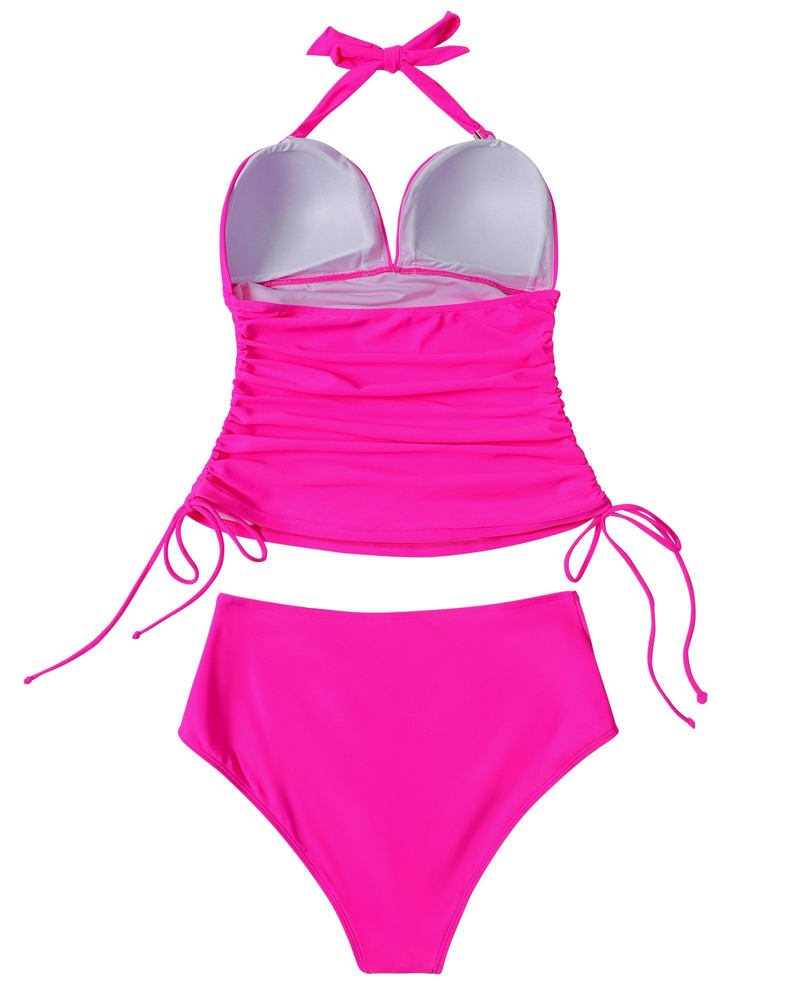 Pink tankini bathing suits new arrivals
