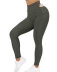 Ribbed Pocket Seamless Leggings-Suuksess Women's Leggings - XS, S, M, L, XL
