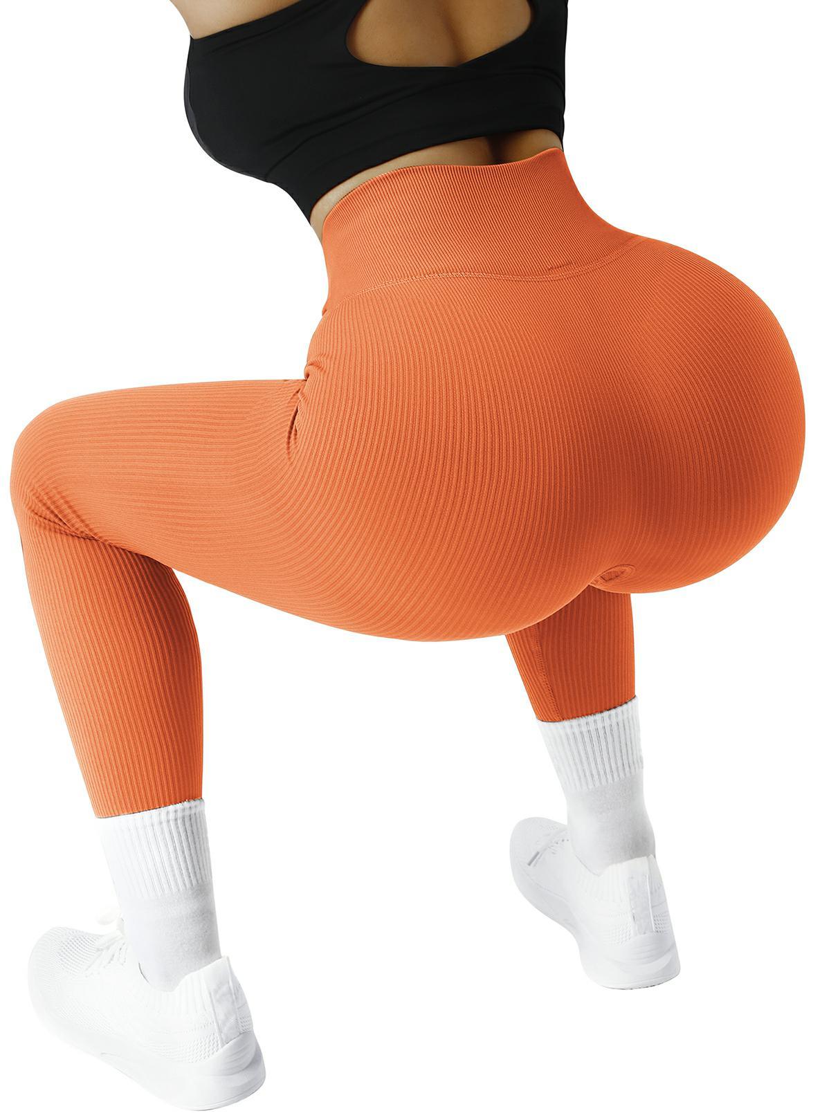  Challengym Ribbed Seamless Leggings for Women Butt