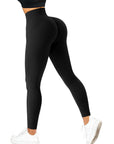 Ribbed Seamless Leggings-Black-Suuksess Best Amazon Leggings for Women