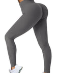 Ribbed Seamless Leggings-Grey-Suuksess Best Amazon Leggings for Women