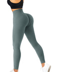 Ribbed Seamless Leggings-Light Green-Suuksess Best Amazon Leggings for Women