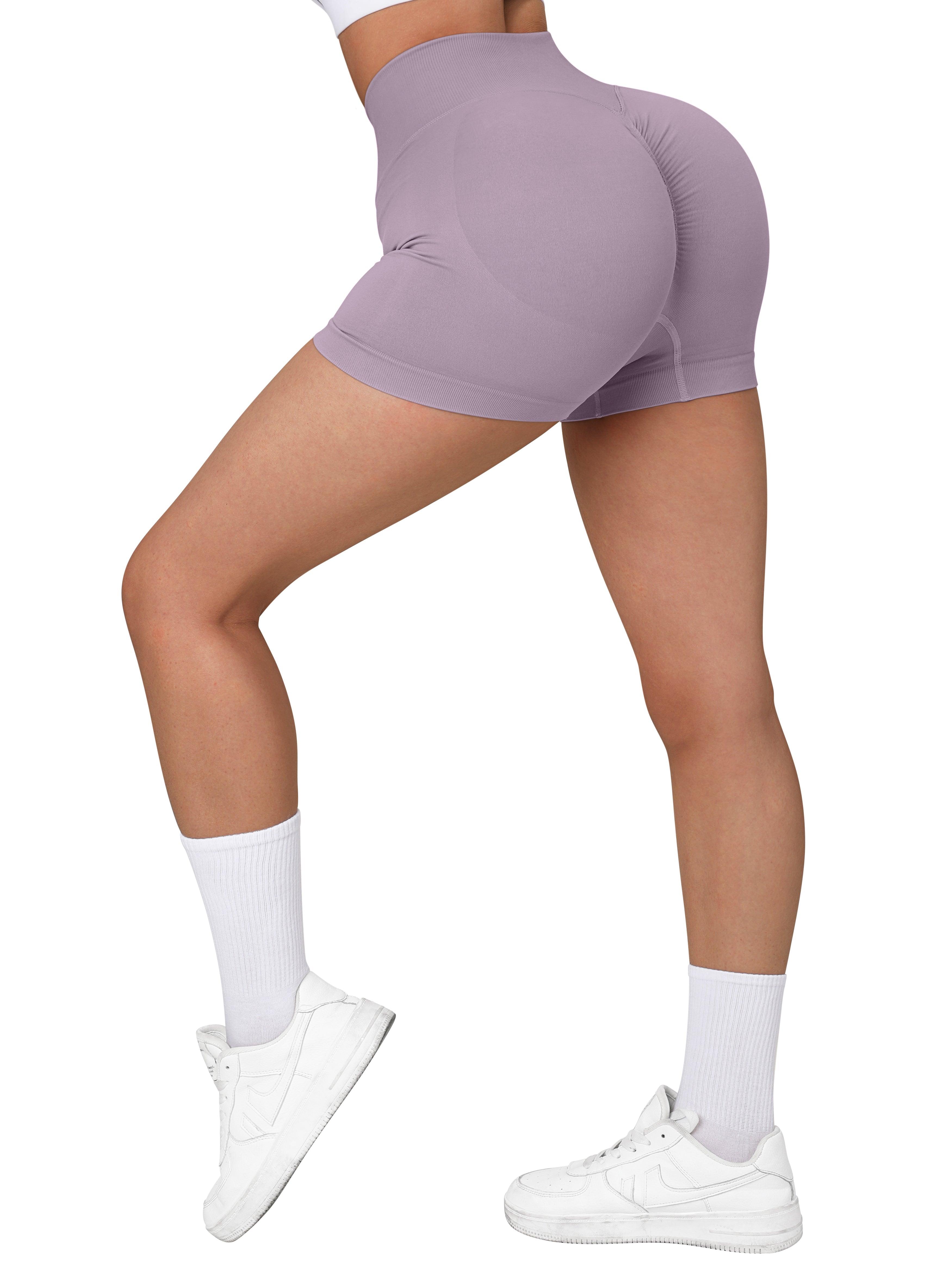 YYDGH Scrunch Butt Lifting Workout Shorts for Women High Waisted Butt Lift  Yoga Gym Seamless Booty Shorts Light Blue S