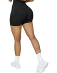 Seamless Scrunch 3'' Shorts-Black-Suuksess Women's Shorts for Running, Sports, Hiking - Lululemon Dupe, Gymshark Dupe, Fabletics Dupe
