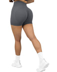 Seamless Scrunch 3'' Shorts-Grey-Suuksess Women's Shorts for Running, Sports, Hiking - Lululemon Dupe, Gymshark Dupe, Fabletics Dupe