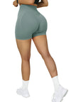 Seamless Scrunch 3'' Shorts-Light Green-Suuksess Women's Shorts for Running, Sports, Hiking - Lululemon Dupe, Gymshark Dupe, Fabletics Dupe