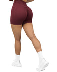 Seamless Scrunch 3'' Shorts-Wine Red-Suuksess Women's Shorts for Running, Sports, Hiking - Lululemon Dupe, Gymshark Dupe, Fabletics Dupe