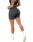 Seamless Scrunch 5'' Shorts-Black Leopard-Suuksess Women's Shorts for Running, Sports, Hiking - Lululemon Dupe, Gymshark Dupe, Fabletics Dupe