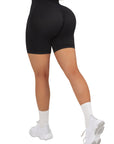 Seamless Scrunch 5'' Shorts-Black-Suuksess Women's Shorts for Running, Sports, Hiking - Lululemon Dupe, Gymshark Dupe, Fabletics Dupe