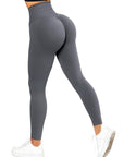 Seamless Scrunch Leggings-Grey-SUUKSESS-TikTok Leggings