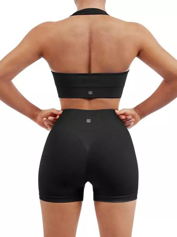  Ribbed Seamless Sports Set, Summer Workout Sets for