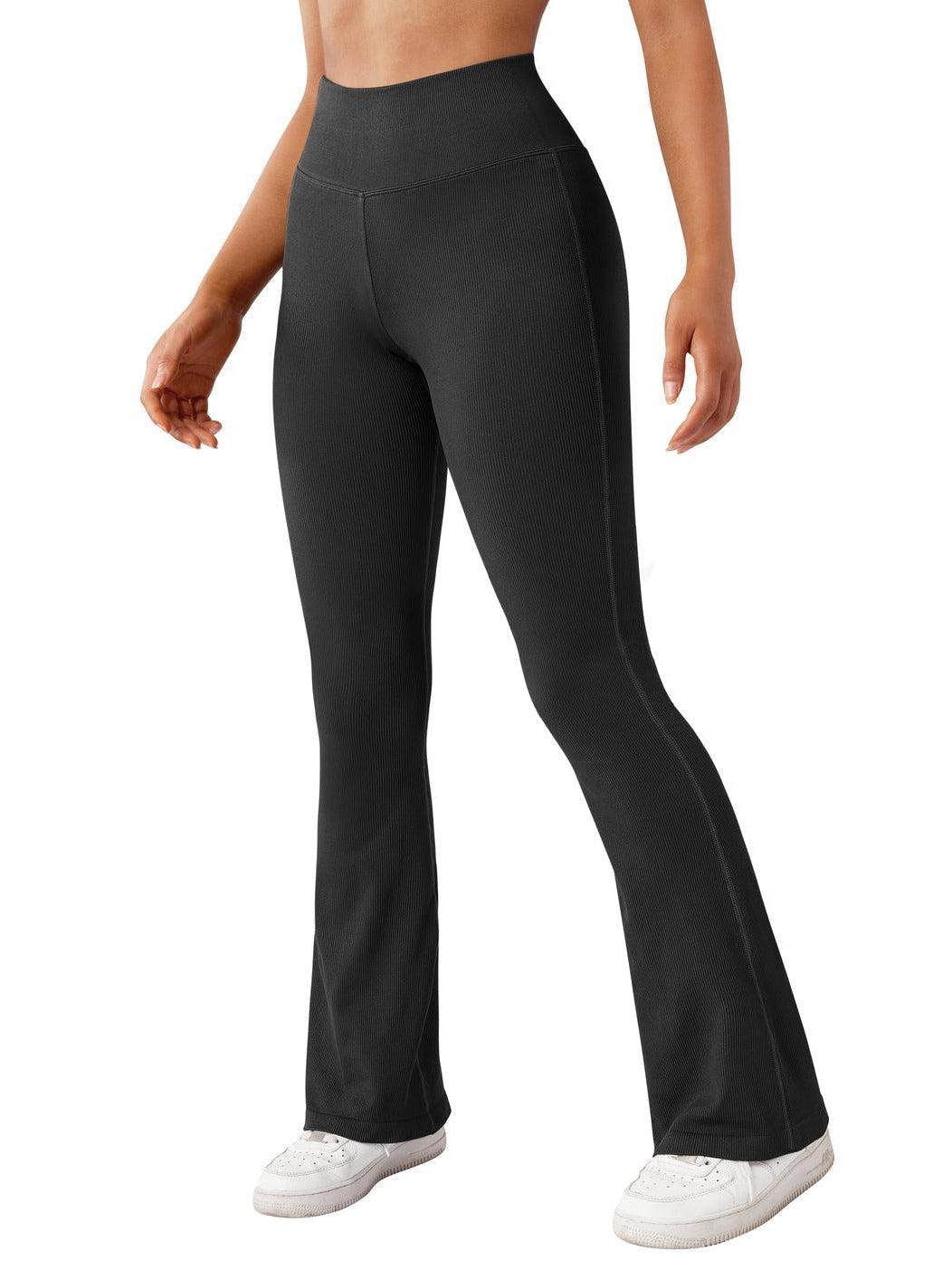 2023 New Ribbed Seamless Flare Leggings (US ONLY)-Flare Leggings-SUUKSESS-Black-S-