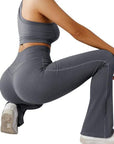 2023 New Ribbed Seamless Flare Leggings (US ONLY)-Flare Leggings-SUUKSESS-