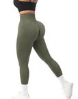 V Back Seamless Leggings-Army Green- Suuksess Amazon Leggings for Women - TikTok Leggings - XS, S, M, L, XL