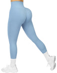 V Back Seamless Leggings-Sky Blue- Suuksess Amazon Leggings for Women - TikTok Leggings - XS, S, M, L, XL